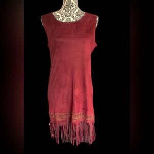 Runway Paris Faux Suede Fringe Dress